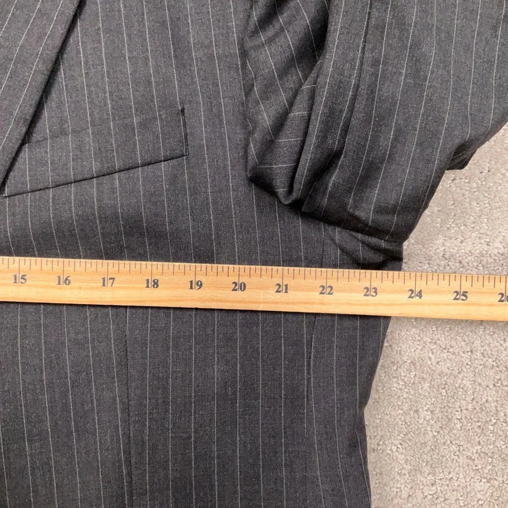 Brooks Brothers Blazer Mens 45R Gray Pinstripe 1818 Madison Estrato Italy VTG